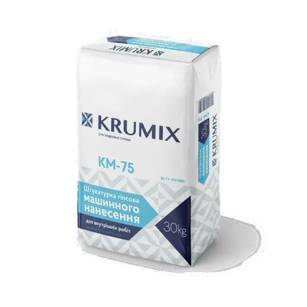 Штукатурка Krumix гіпсова КМ-75 машинна 30 кг