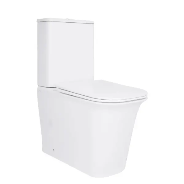 Компакт в комплекті Nando Унітаз підлоговий Rimless 620х345х800 мм з сидінням Slim Duroplast Soft-close Quick relase White Qtap код 40456 SD00046563