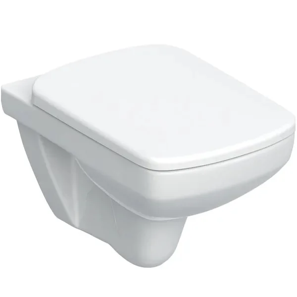 Унітаз підвіснии 501.961.00.1 Selnova Square воронкоподібнии 53см прямокутнии Rimfree з сидінням із кришкою SoftClose Quickfix Код-535599
