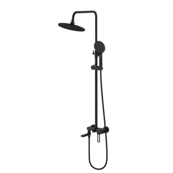 Душова система універсальна Qtap Taurus на три споживача (з виливом) QTTAU111BLM45666 Black Matt