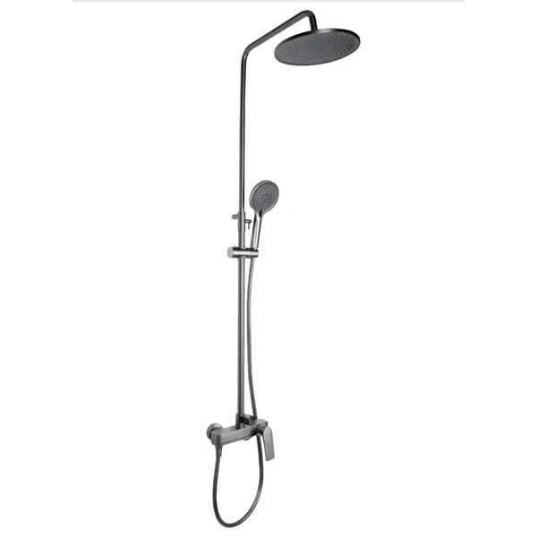 Душова система універсальна Qtap Vlasta New на три споживача (з виливом) QTVLA111GMB45651 Gunmetal Black PVD