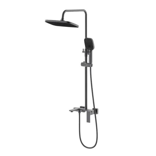 Душова система універсальна Gemini на три споживача з виливом QTGEM111GMB45688 Gunmetal Black PVD Qtap 45688 SD00051812