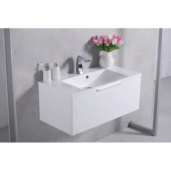 Тумба з умивальником Fancy Marble Компект Bermuda 1 умивальник Edison 900 білий глянсoвий білий матовий графіт матовий