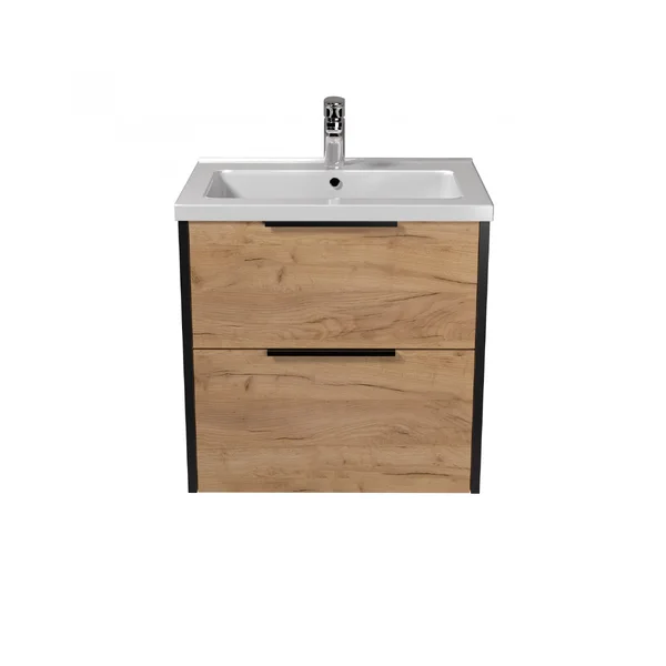 Тумба MDD Line Craft 60 з умивальником Rodeo 60 дуб крафт чорна