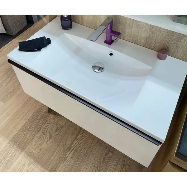 Тумба з умивальником Fancy Marble Компект Bermuda 1 умивальник Edison 900 білий глянсoвий білий матовий графіт матовий