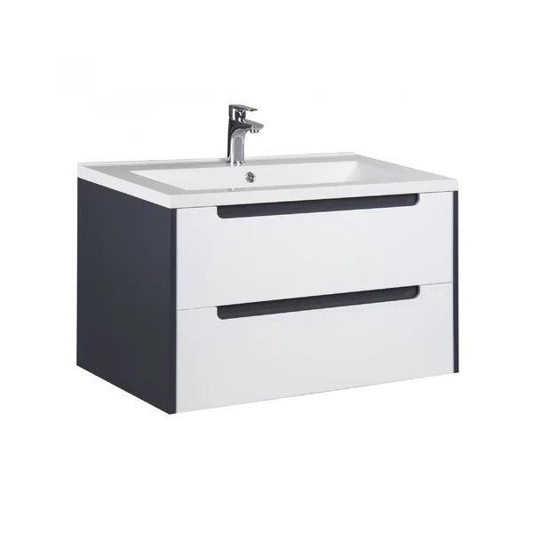 Тумба MDD Paula 80-A з умивальником Cosmopolitan 80 біла з графітом