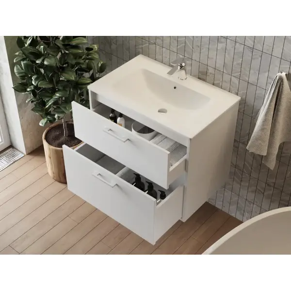 Тумба JUVENTA Afina Af-60 біла з умивальником Piedra - 60 з умивальником Piedra - 60