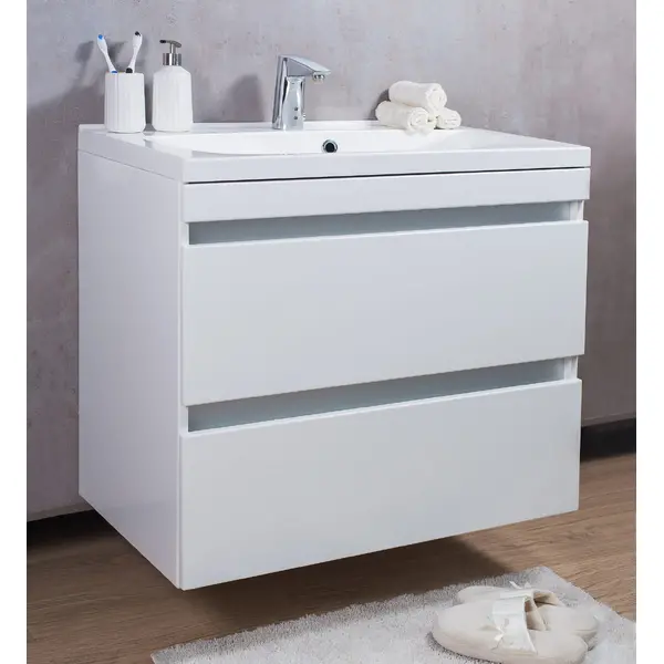 Тумба з умивальником Fancy Marble. Комплект Borneo 80 тумба з умивальником Lucia 800