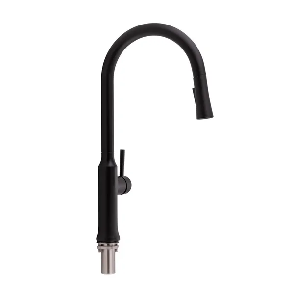 Змішувач для кухні 36168 Baruska з висувним виливом QTBAR9137103UB Black Matt Qtap
