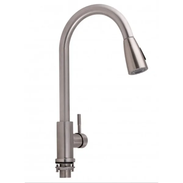 Змішувач для кухні 34945 Aria 015FL з висувним виливом (k35) (12 32 015FL-8) Nickel Lidz