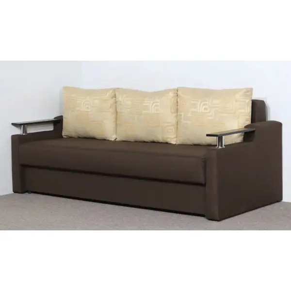 Диван Купідон Габаритні розміри см: 2,10 х 0,95 Спальне місце, см: 1,90 х 1,40 Глибина місця см: 0,70 Висота, см: 0,80 Єврокнижка. Ніша для білизни. Пружинний блок Bonnel. Накладка венге. Тканина ARTEX 1-4 кат-Київ