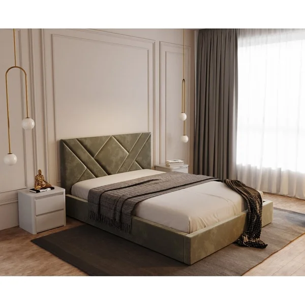 *Київ - Ліжко мʼяке ArtWood Геометрія 1,80 х 2,00 - ламельний блок . Оббивка 1 кат. Тумби тільки мод : Валенсія, Рім2, Локарно2, Канзас, Хьюстон. ( предзам. 3-4 тижні)