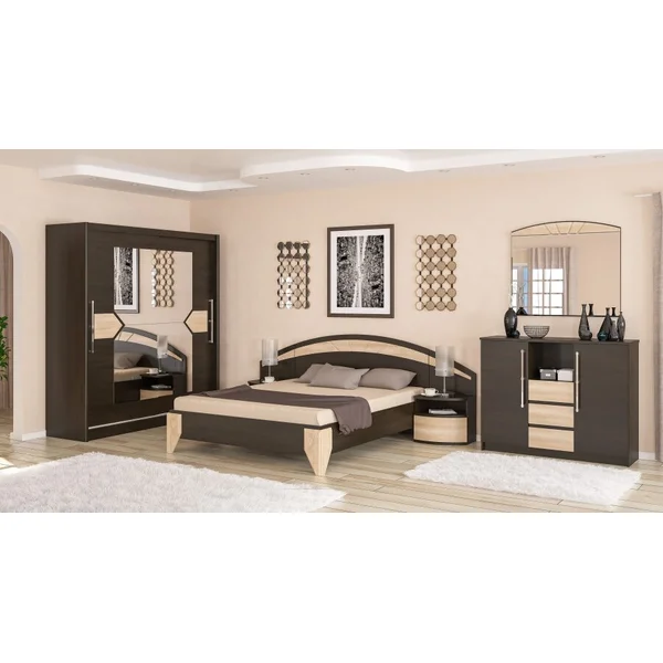 Спальня АЛЯСКА венге темное-капучино