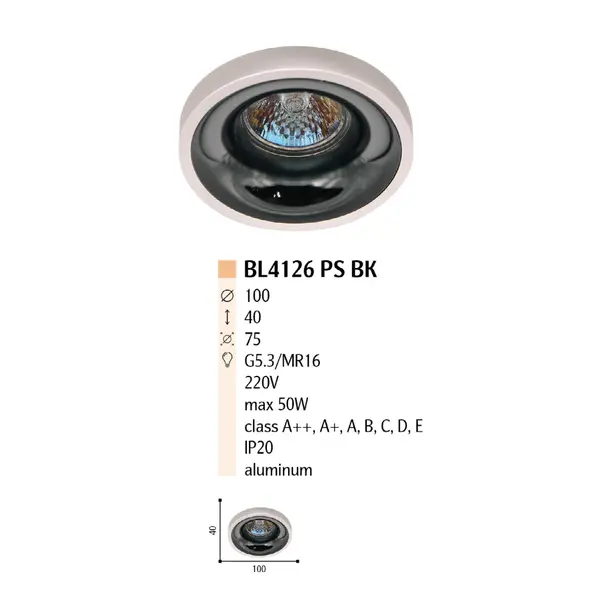 Точечный Светильник BL4126 PS BK