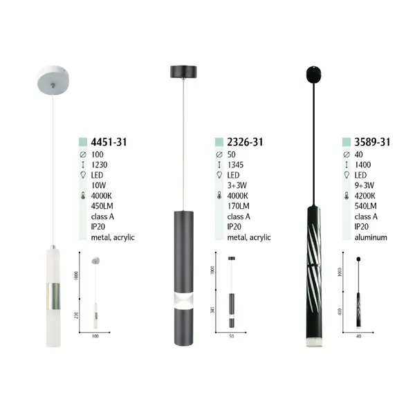 Подвесы/Тубусы (в цветах)