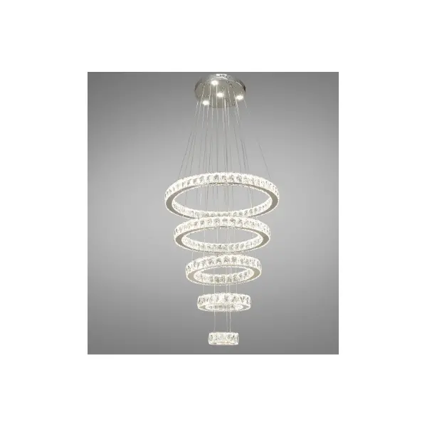 Кришталева світлодіодна люстра-підвіс 130W -ДОП-