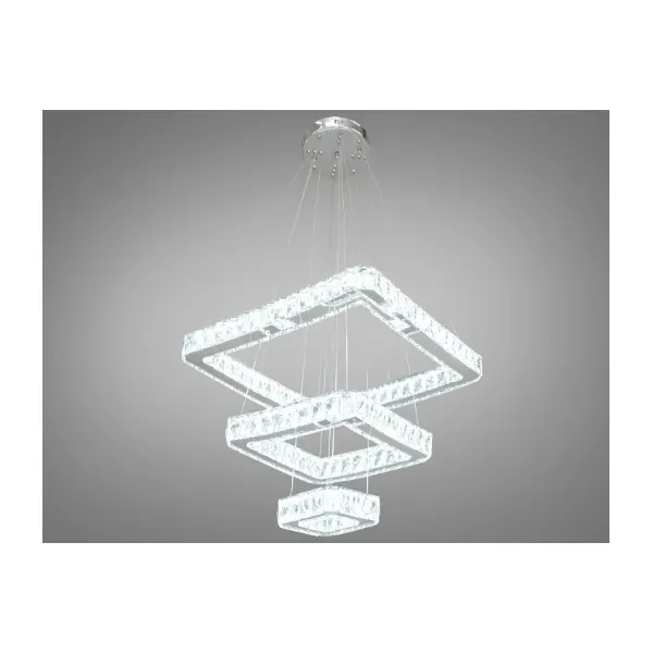 Кришталева світлодіодна люстра-підвіс 80W -ДОП-